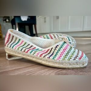 MAYPOL Made In Spain Colorful Striped Ballerina Espadrille Flats Size 38 (7.5)